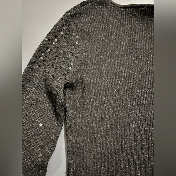Lauren Michelle Ombré Sequined Sweater Black Sz Small - Picture 11 of 15